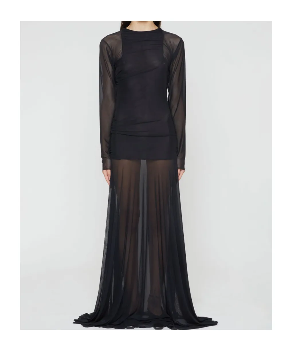 Sheer Layered Long Dress