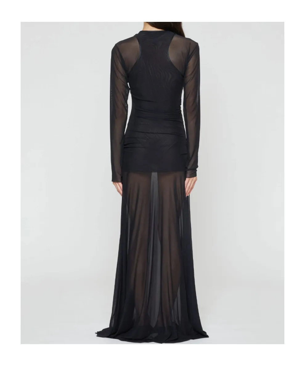 Sheer Layered Long Dress