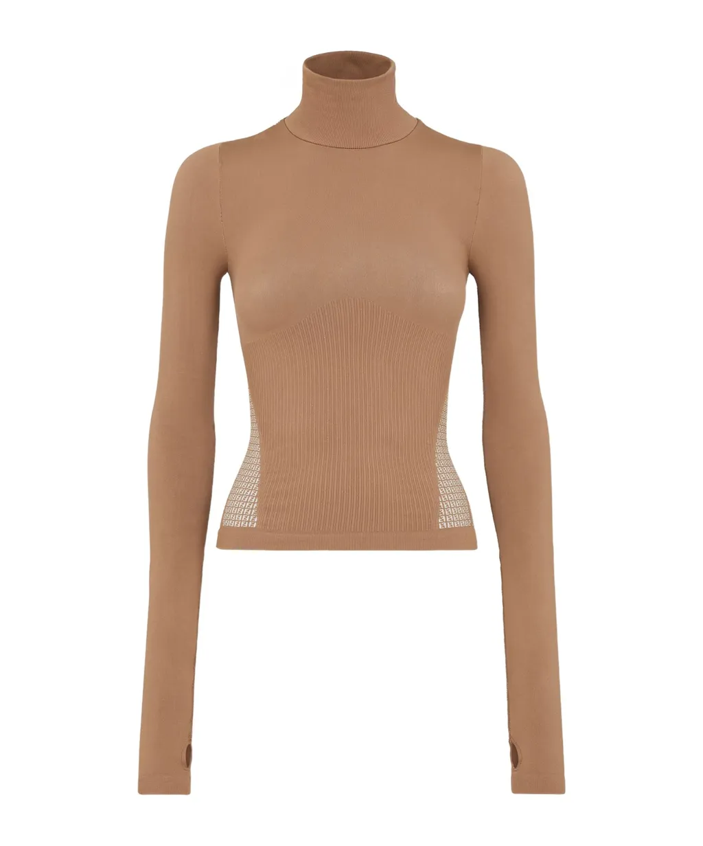 High-Neck Ribbed-Knit Ski Jumper