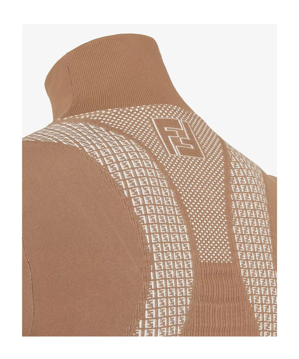 High-Neck Ribbed-Knit Ski Jumper
