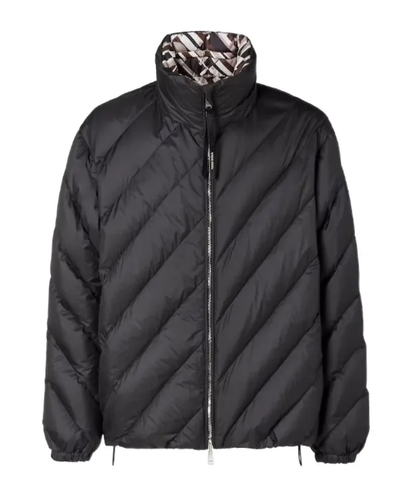 Reversible Black Nylon Down Jacket