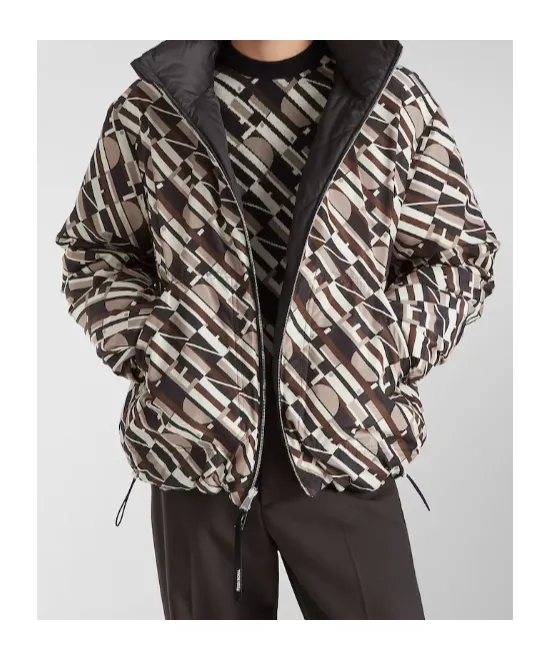 Reversible Black Nylon Down Jacket