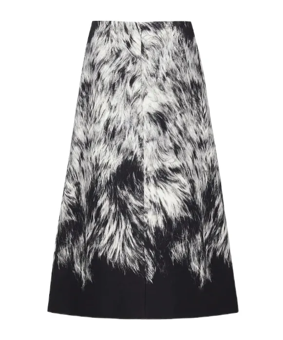 Frosted Fauna Wool And Silk Skirt