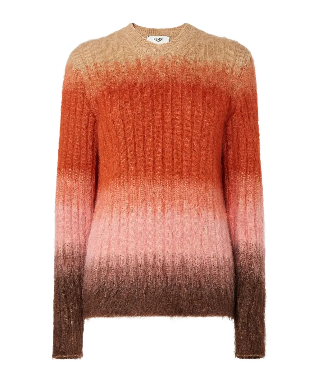 Gradient Long-Sleeve Knit Sweater