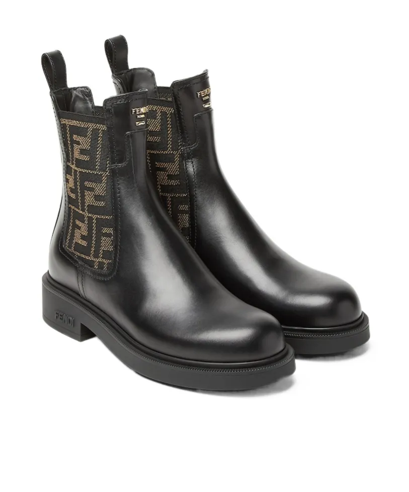 Filo Ff Jacquard Ankle Boots