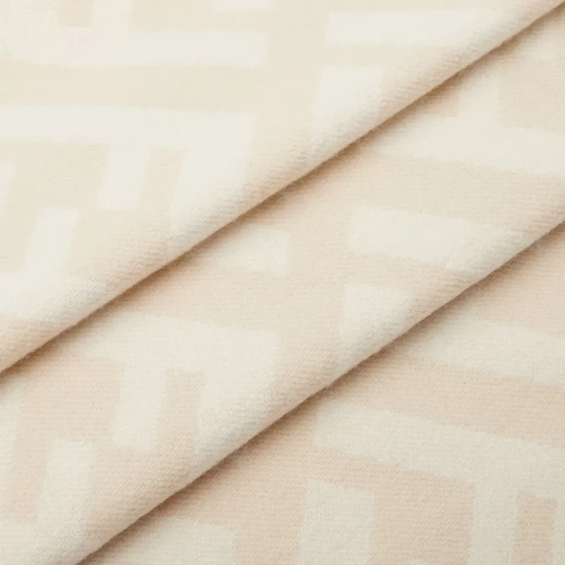 Ff Jacquard Fringed-Edge Scarf