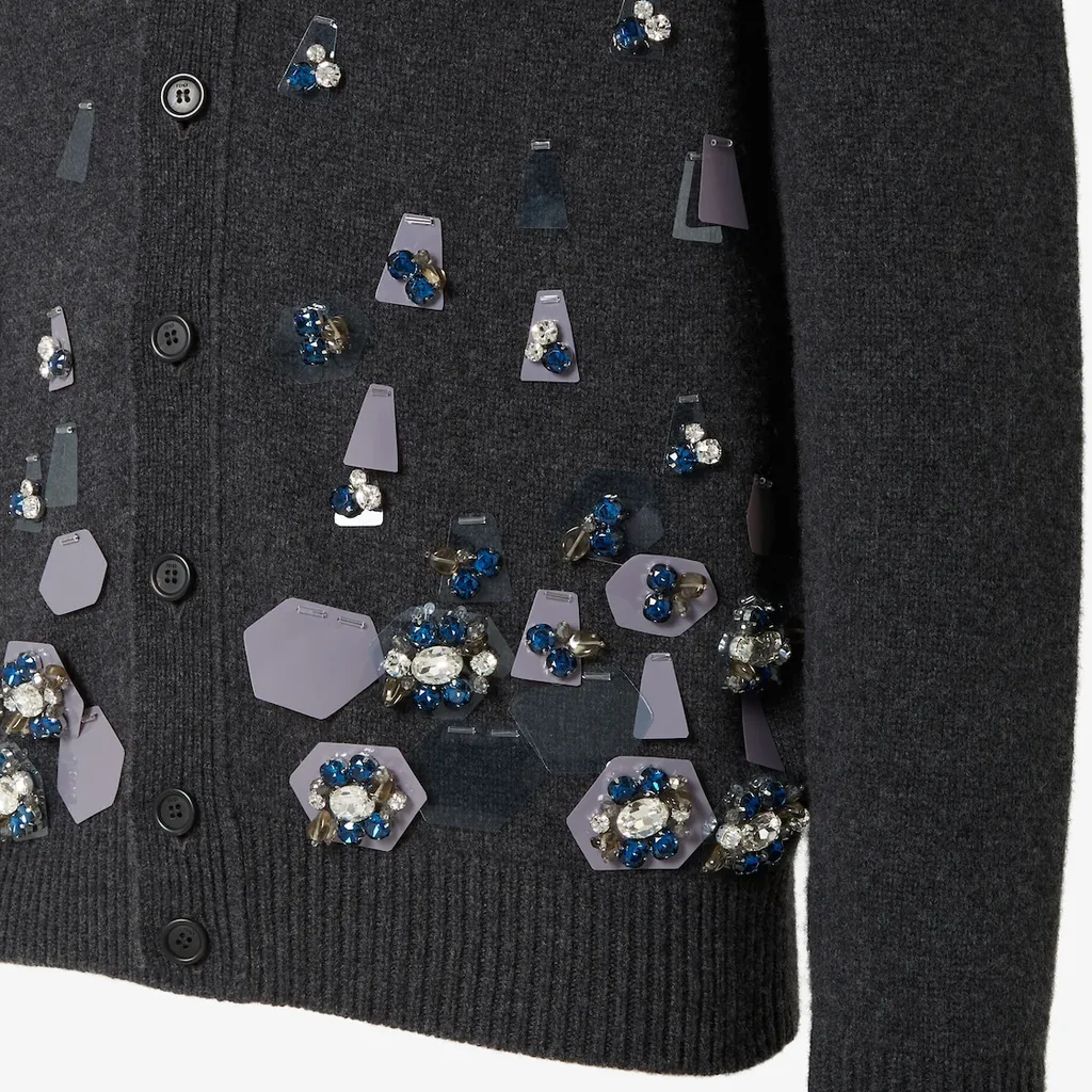 Gray Cashmere And Wool Cardigan