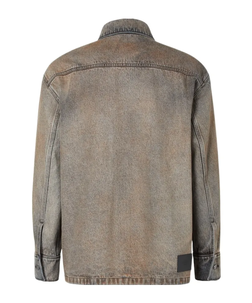 Long Sleeved Overdyed Denim Shirt