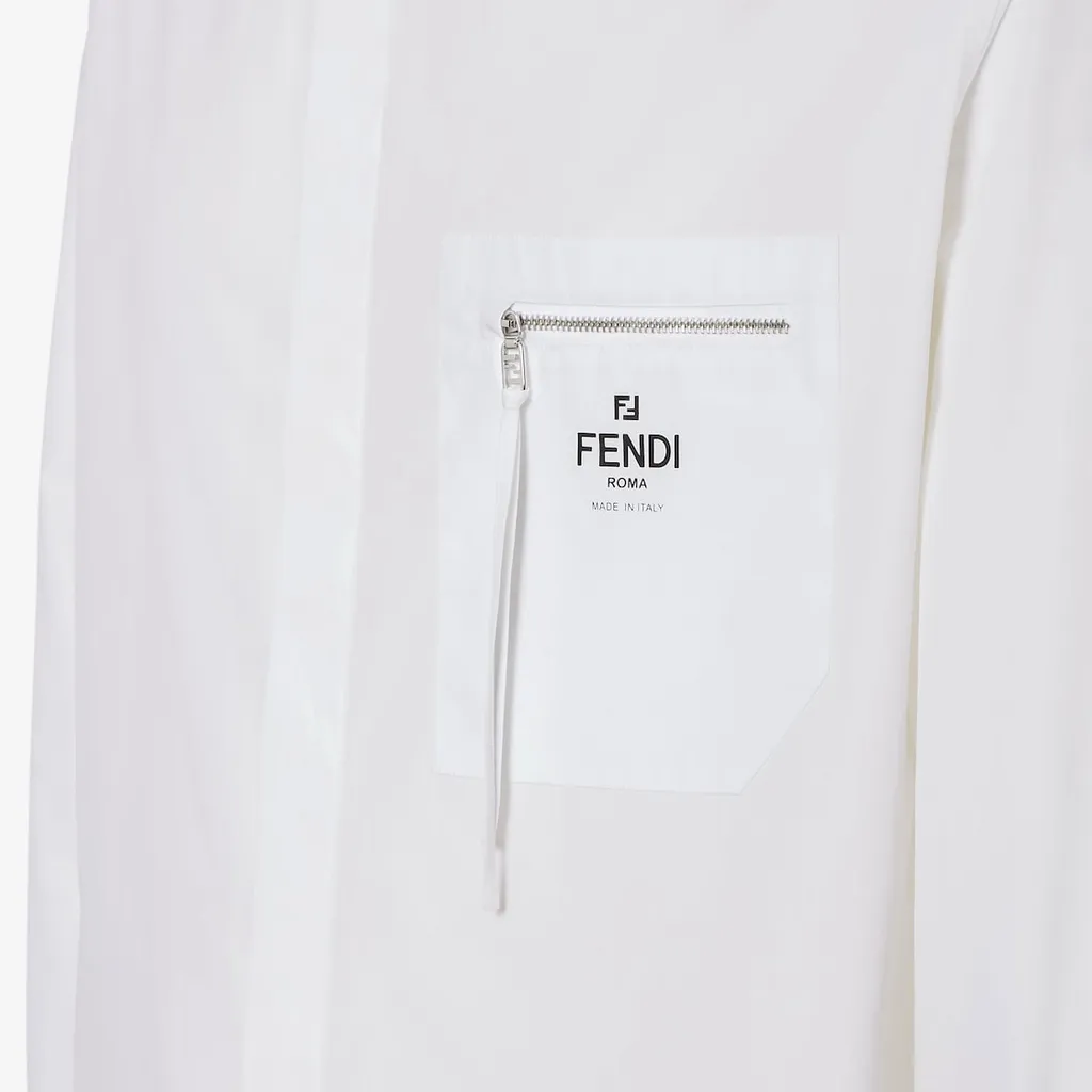 Zip-Pocket Logo Printed Shirt