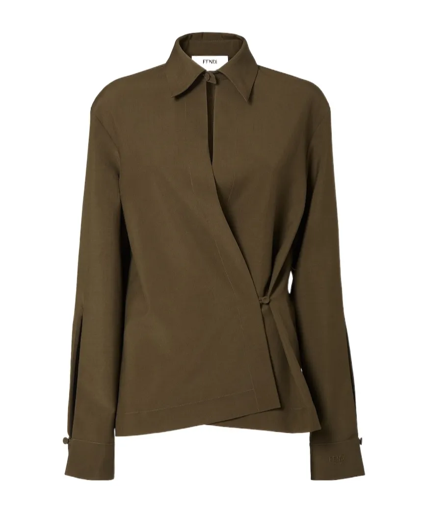 Long Sleeved Crossover Silhouette Shirt