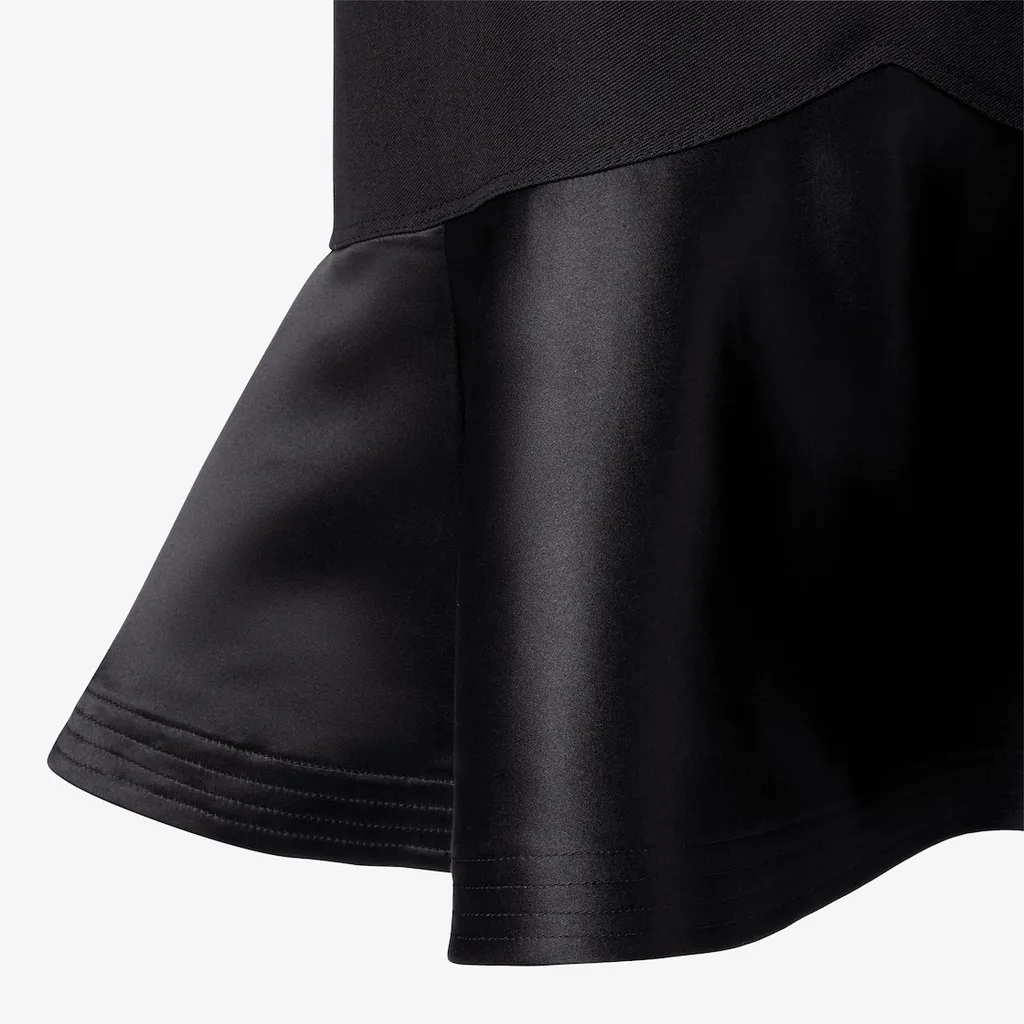 High Waist Peplum-Hem Midi Skirt