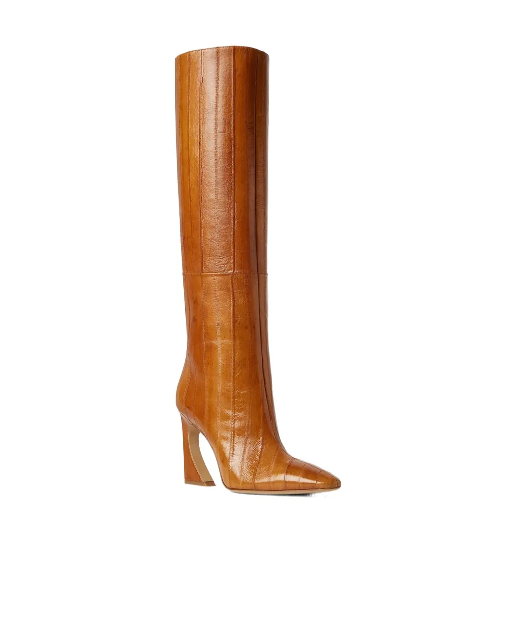 Beige Hagfish Leather Boots