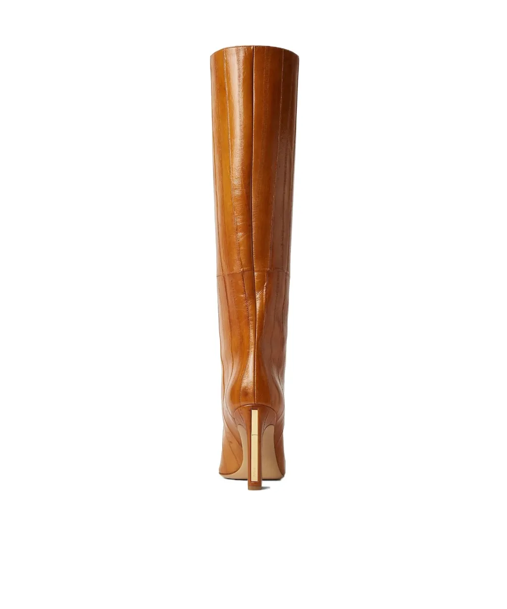 Beige Hagfish Leather Boots