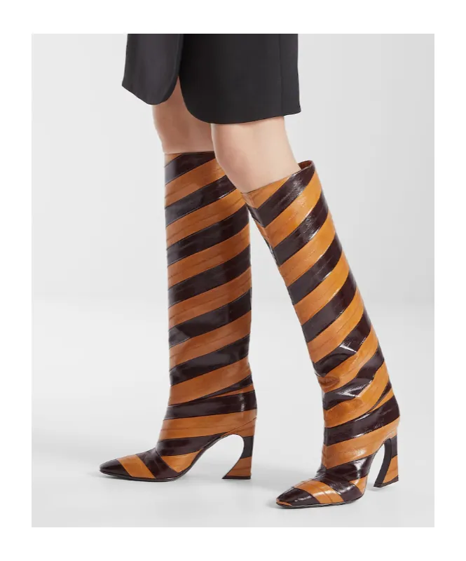 Arco Two-Toned Knee-High Boots