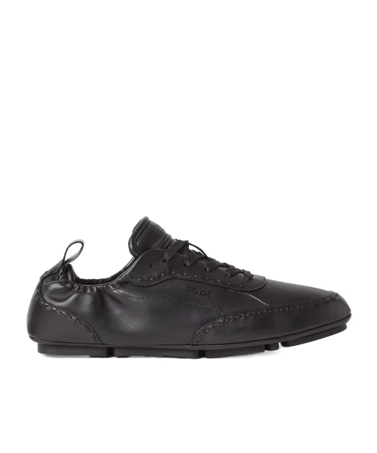 Black Leather Low-Tops