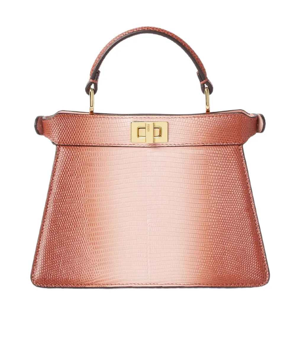 Gradient Pink Lizard Leather Bag