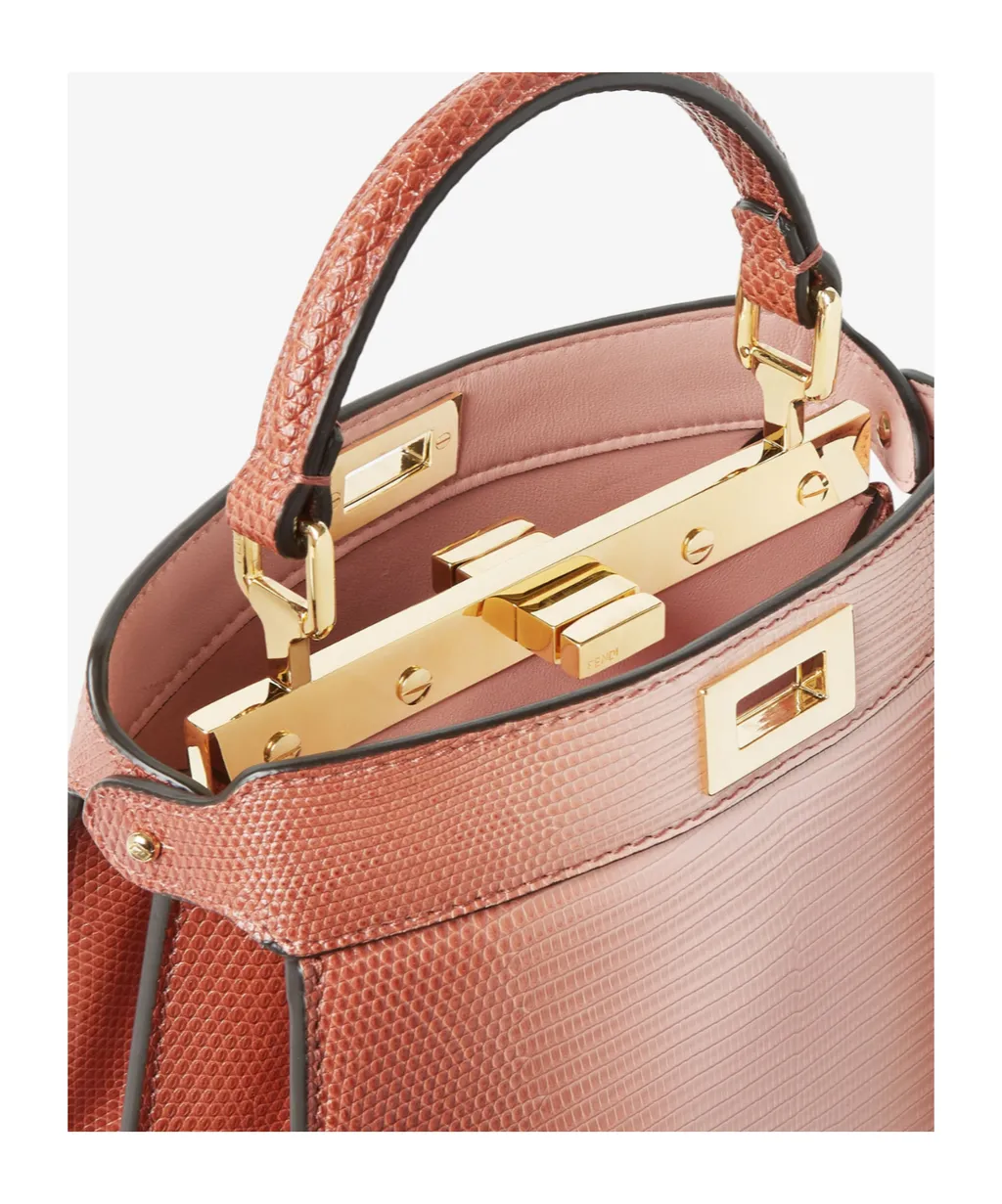 Gradient Pink Lizard Leather Bag