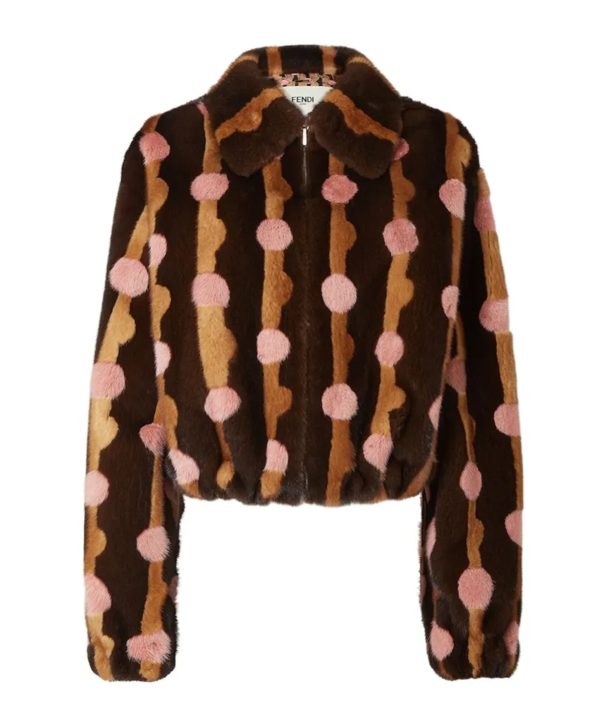 Dots Brown Mink Jacket
