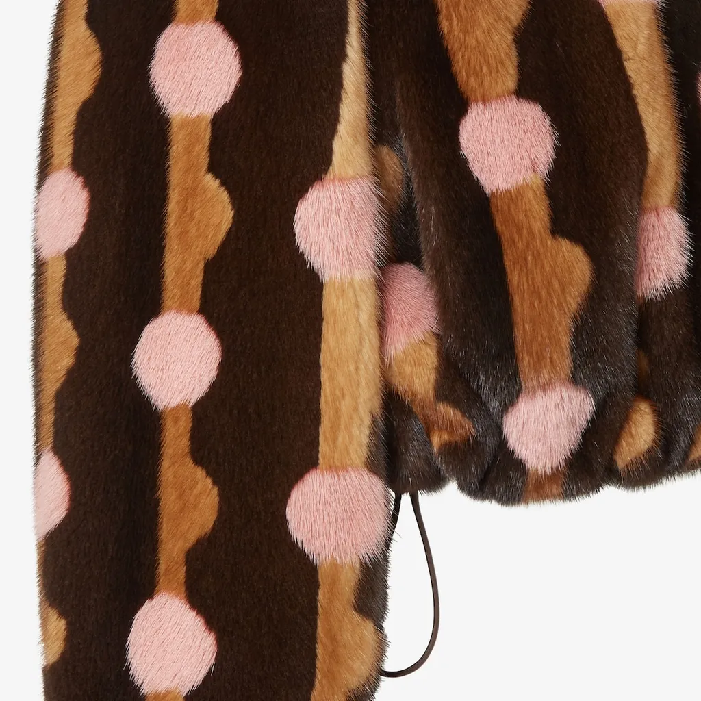 Dots Brown Mink Jacket