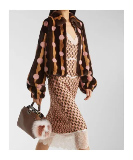 Dots Brown Mink Jacket