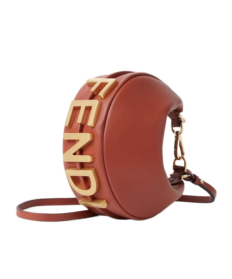 Fendigraphy Logo Plaque Mini Hobo Bag