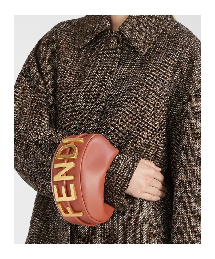 Fendigraphy Logo Plaque Mini Hobo Bag