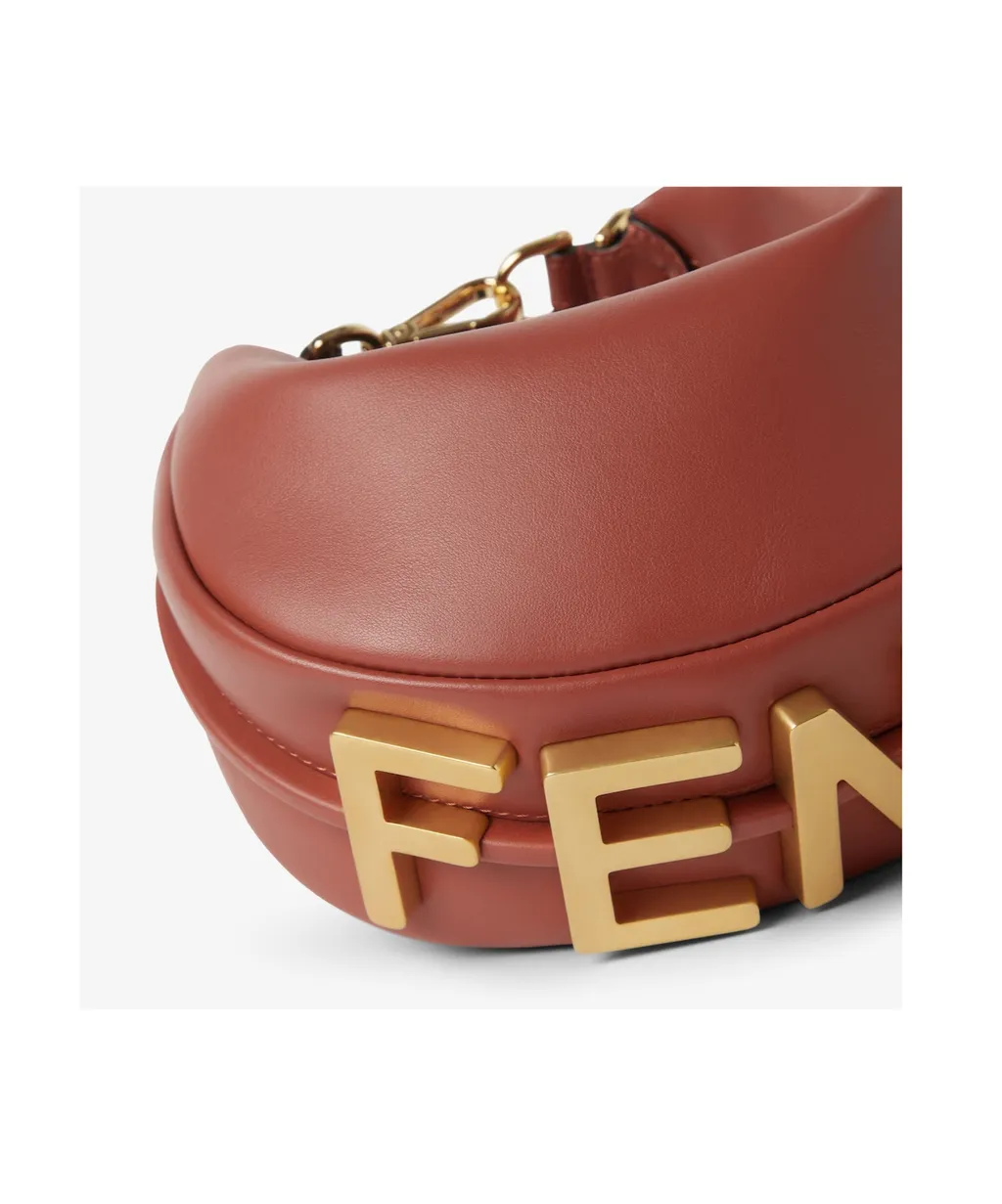 Fendigraphy Logo Plaque Mini Hobo Bag
