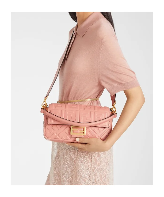 Baguette Ff Embossed Shoulder Bag