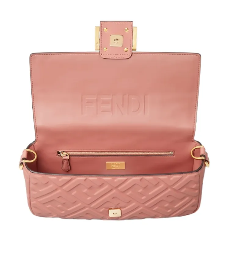 Baguette Ff Embossed Shoulder Bag