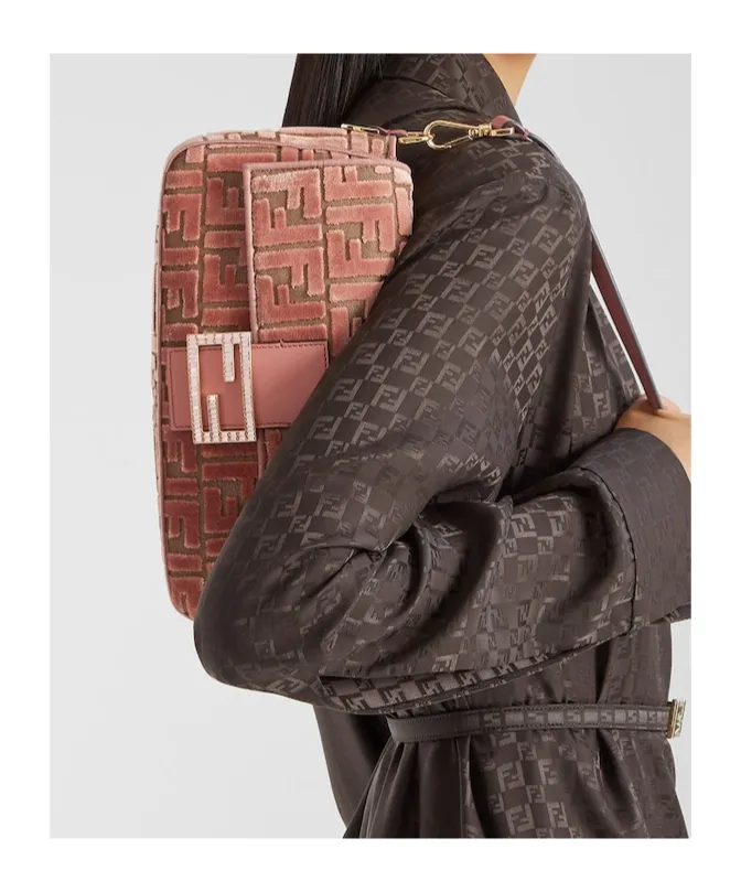 Baguette Ff Jacquard Shoulder Bag