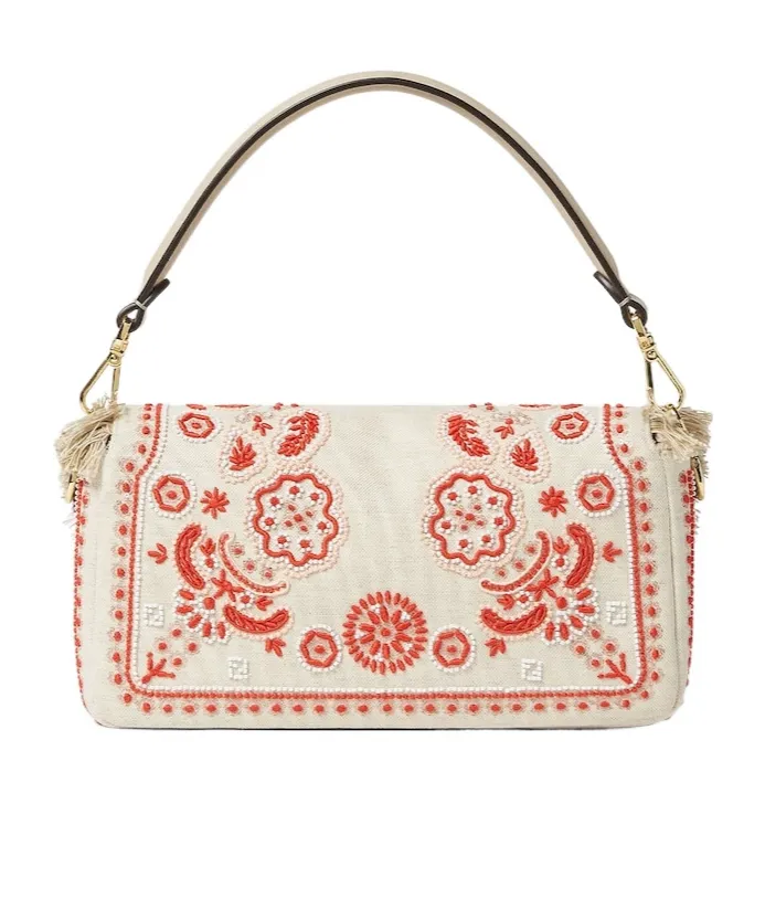 Baguette Coral Bandana Embroidered Shoulder Bag