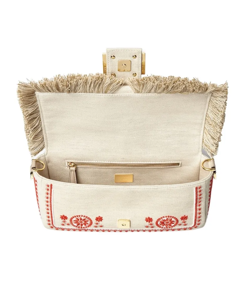 Baguette Coral Bandana Embroidered Shoulder Bag