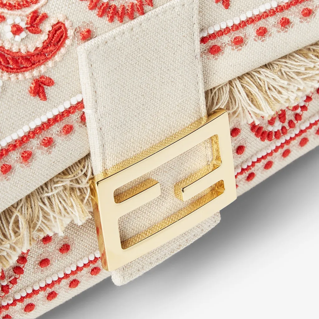 Baguette Coral Bandana Embroidered Shoulder Bag