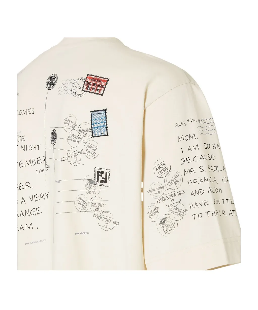 Motif Printed Crewneck T-Shirt