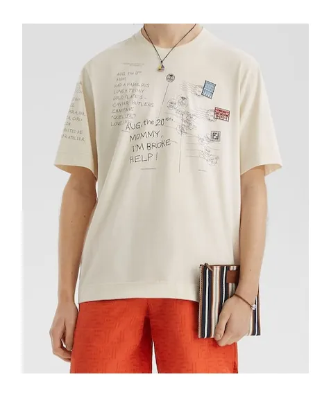 Motif Printed Crewneck T-Shirt