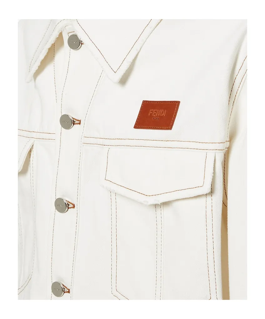 Logo Patch Oversized Jeans Jacket