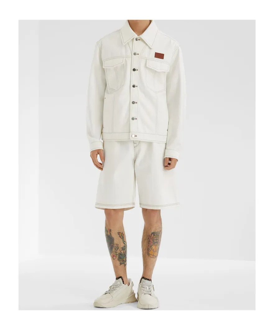 Logo Patch Oversized Jeans Jacket