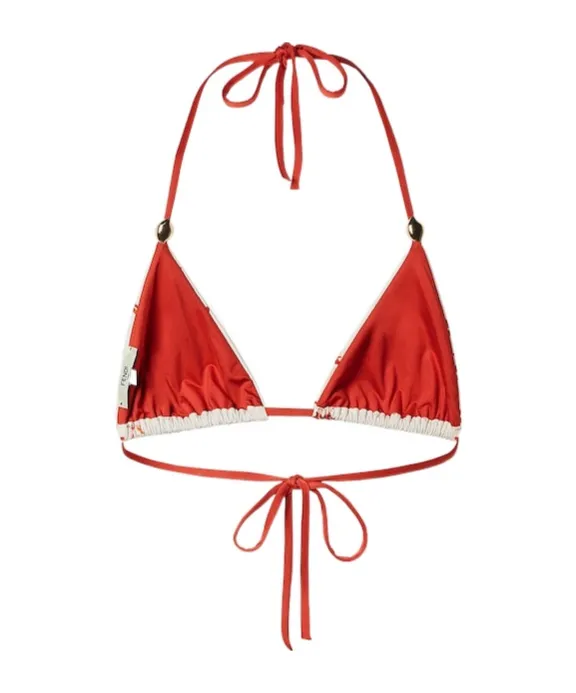 Lycra® Bikini Top With Coral Print
