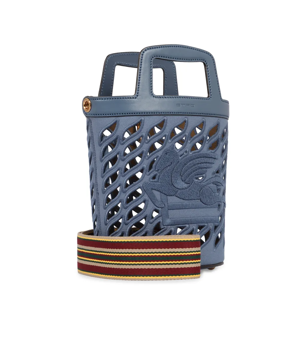Logo Embroidered Cut-Out Detailed Bucket Bag