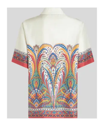 Paisley-Printed Short-Sleeved Shirt