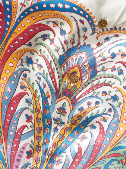 Paisley-Printed Short-Sleeved Shirt