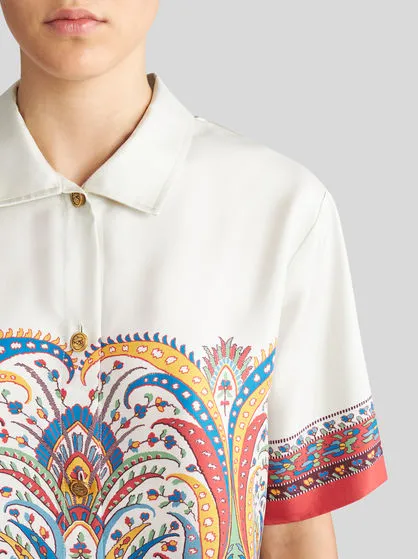Paisley-Printed Short-Sleeved Shirt