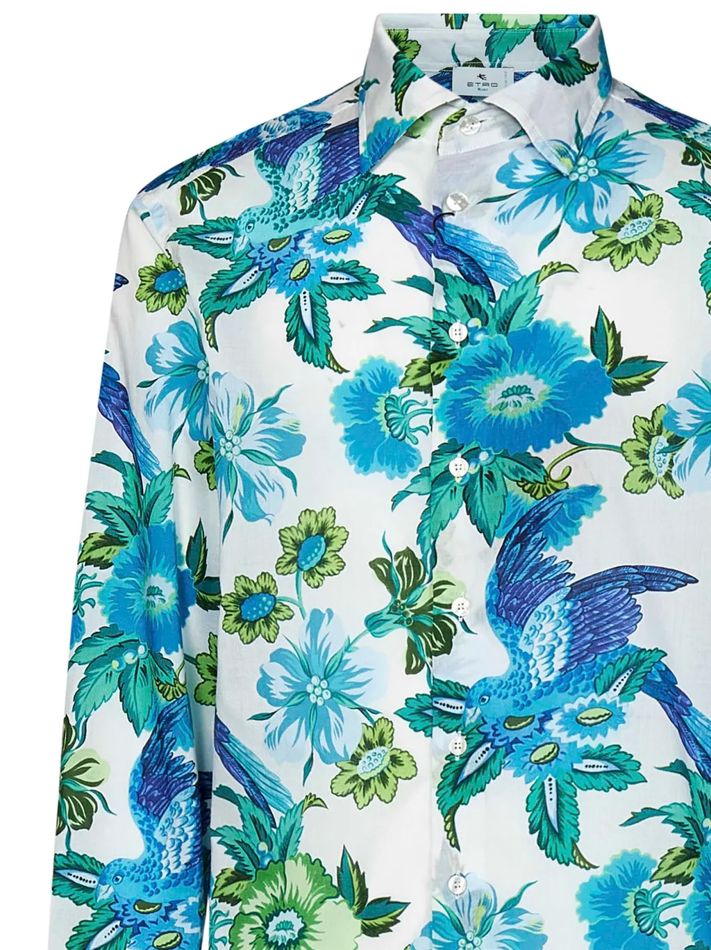 All-Over Floral Printed Long-Sleeved Shirt