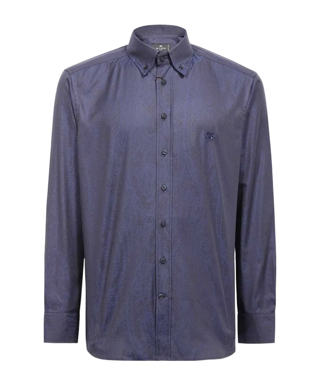 Paisley-Jacquard Buttoned Shirt