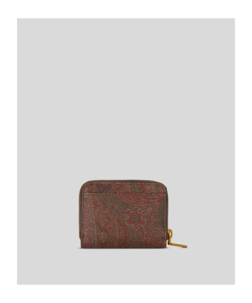Paisley Printed Logo Embroidered Coin Holder