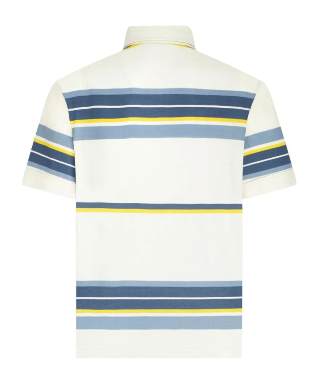Pegaso-Embroidered Short-Sleeved Striped Polo Shirt