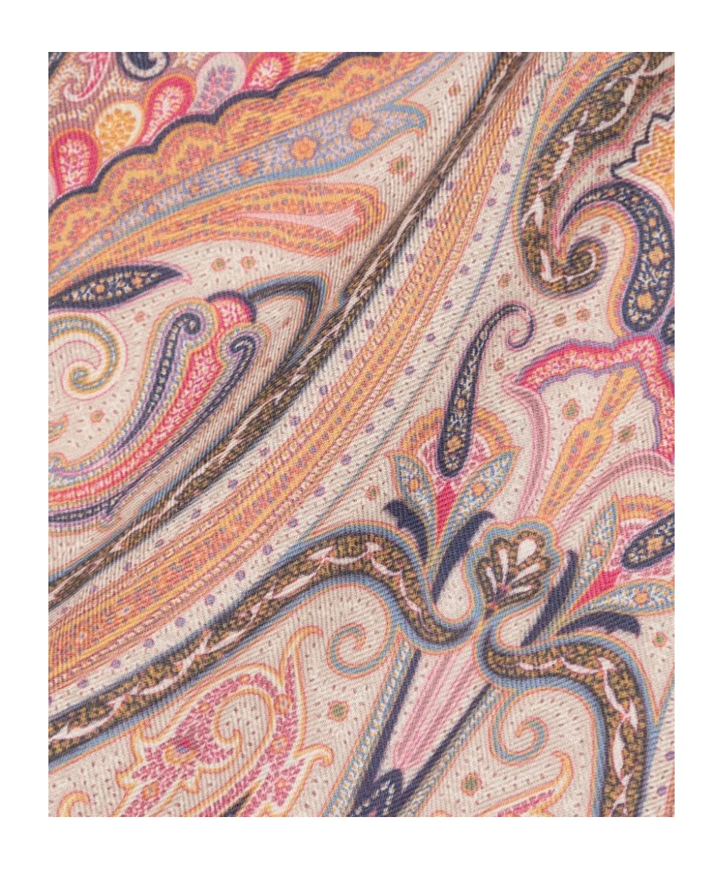 Graphic Printed Frayed-Edge Scarf