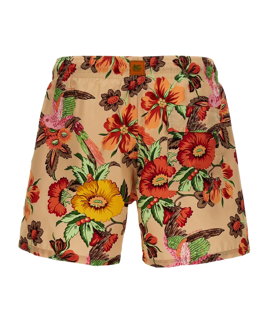 Floral Printed Drawstring Swimsuit