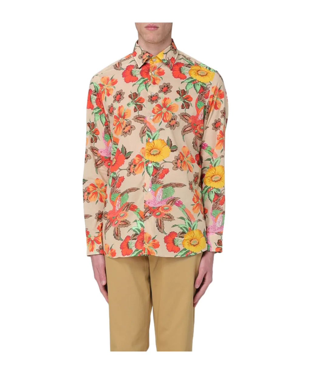 Allover Floral Print Long-Sleeved Shirt