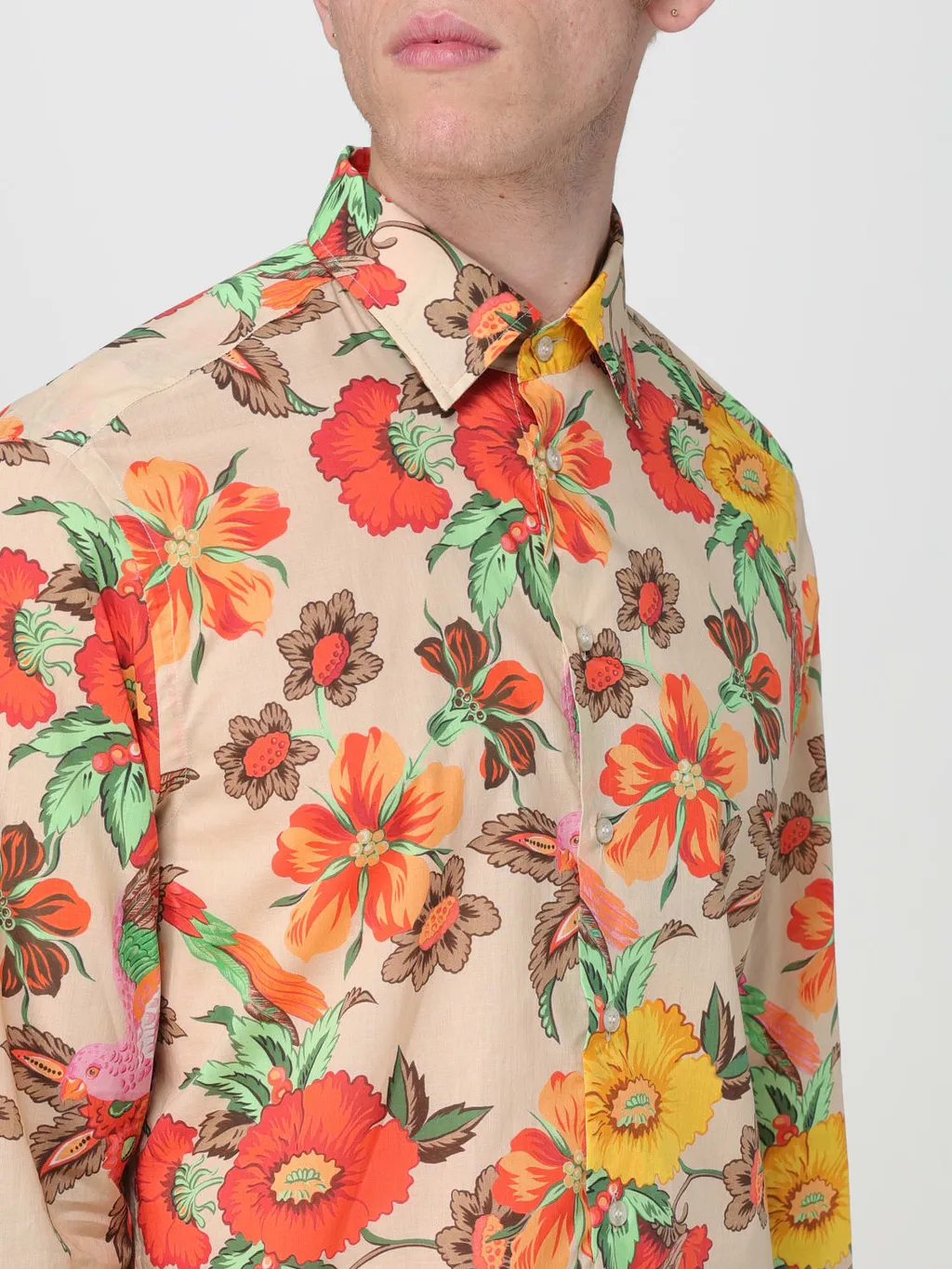 Allover Floral Print Long-Sleeved Shirt